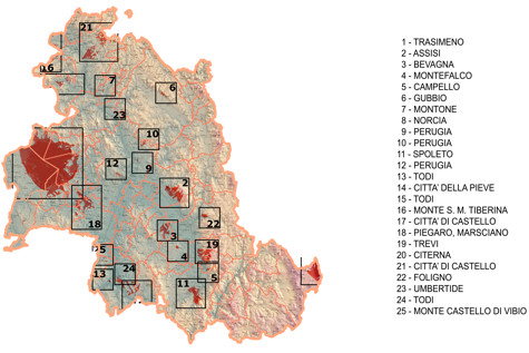 Mappa dell'Umbria (b)