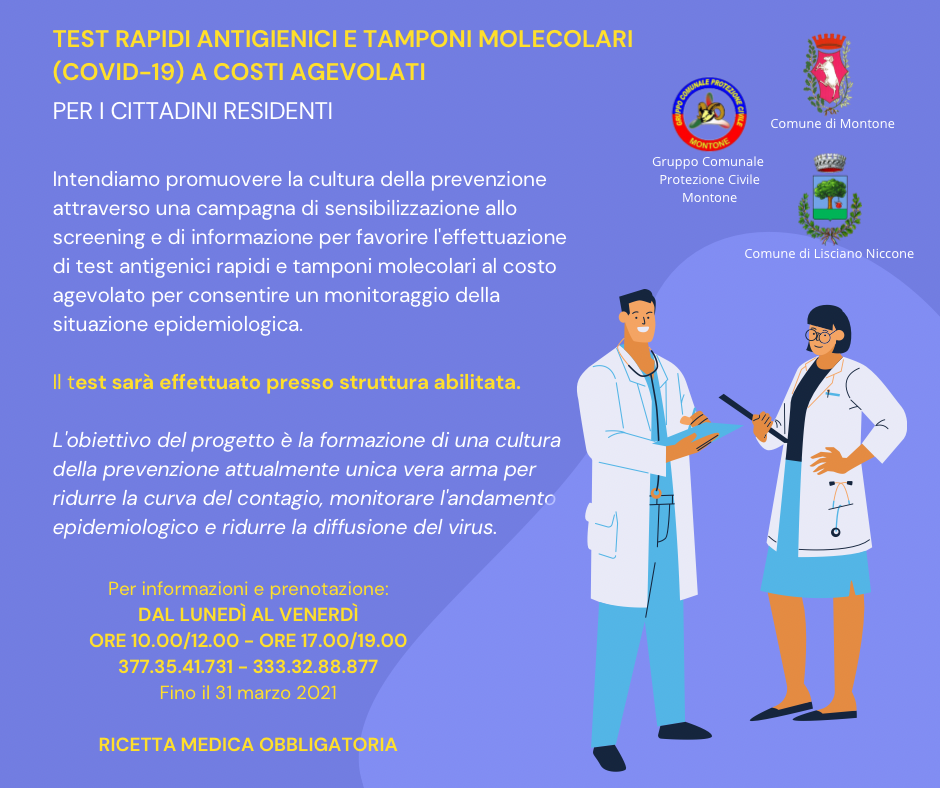 locandina campagna screening covid