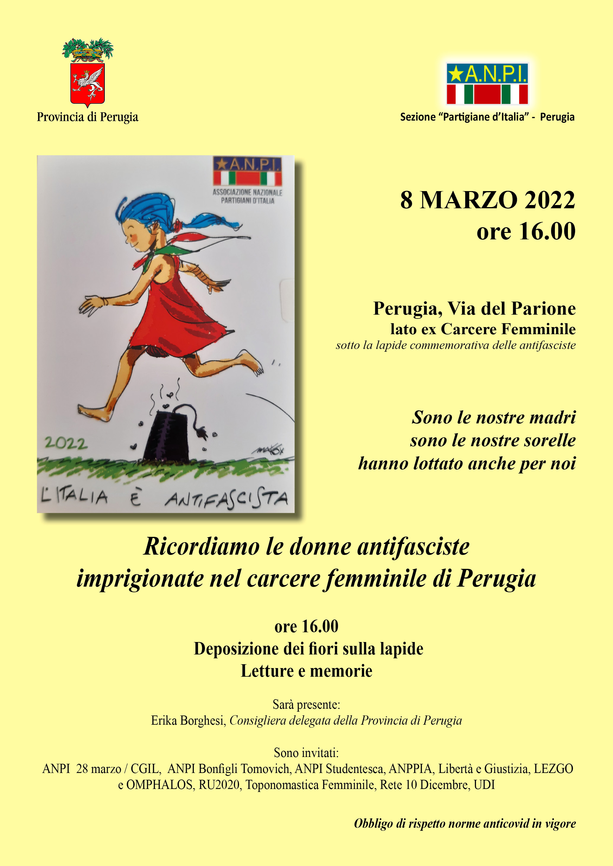 8 marzo - Iniziativa di A.N.P.I. e Provincia di Perugia