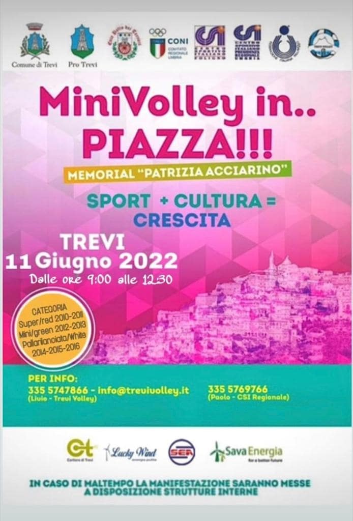 Trevi – Mini volley femminile, tutti in piazza per il Memorial “Patrizia Acciarino”