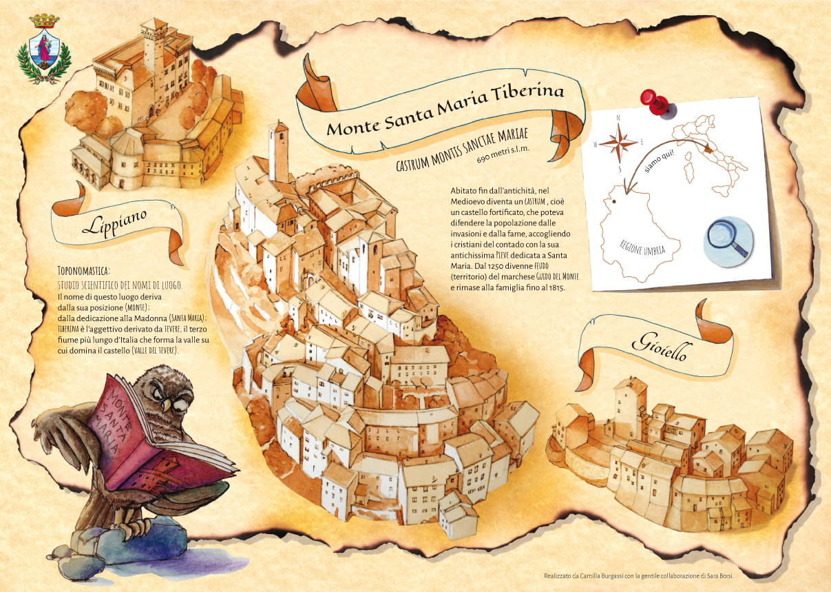 Monte Santa Maria Tiberina in una mappa per bambini 