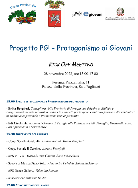 “PG! Protagonismo ai Giovani” 