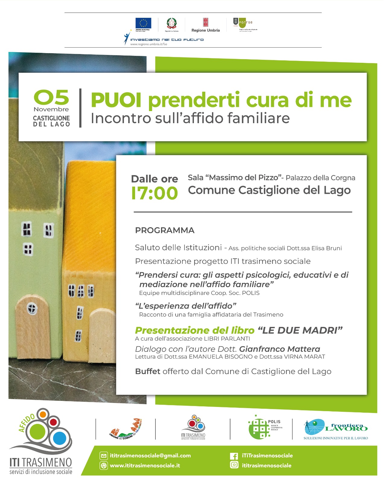 Affido familiare – Il 5 novembre evento informativo a Castiglione del Lago