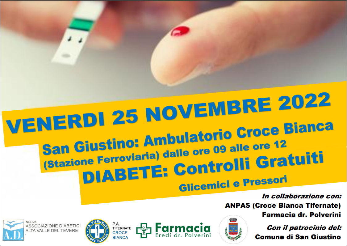 San Giustino – Screening gratuiti per la prevenzione del Diabete 