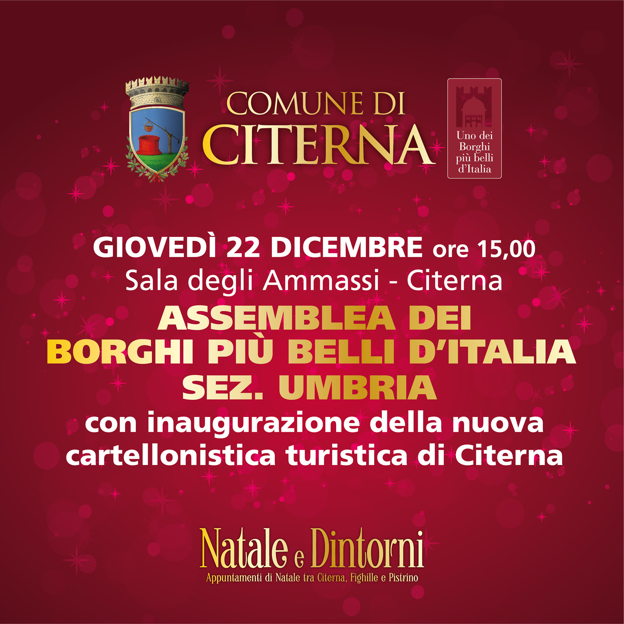 A Citerna l’assemblea dei “Borghi più belli d’Italia” sezione Umbria