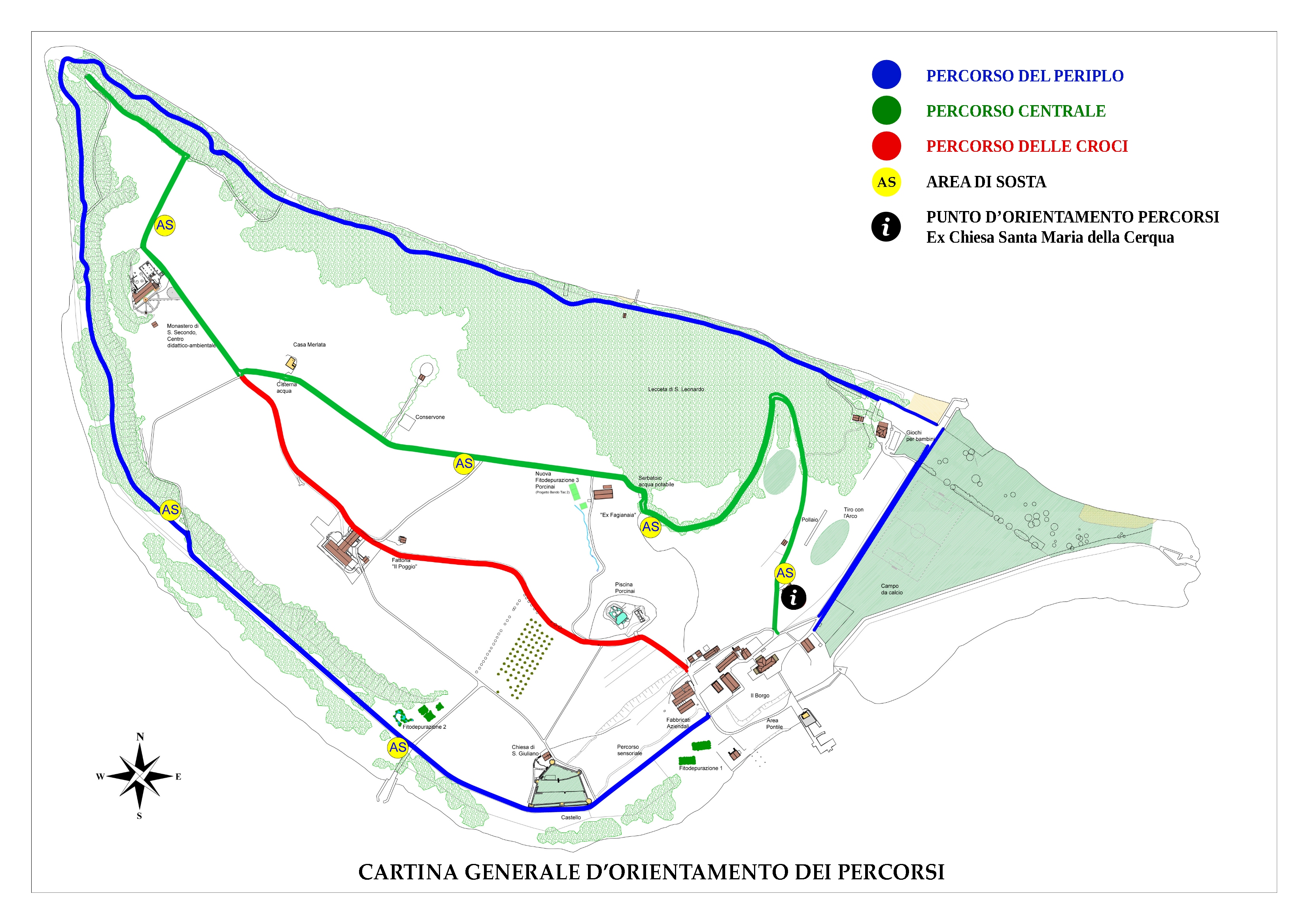 Cartina generale d'orientamento dei Percorsi