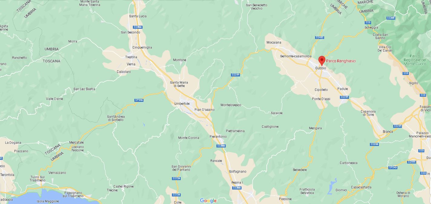 Immagine - Mappa stradale  Parco Ranghiasci Brancaleoni (fonte: openstreetmap.org)