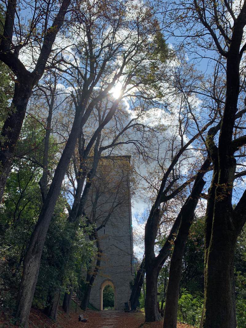 immagine - Rampa degli ippocastani che conduce alla Torre medievale