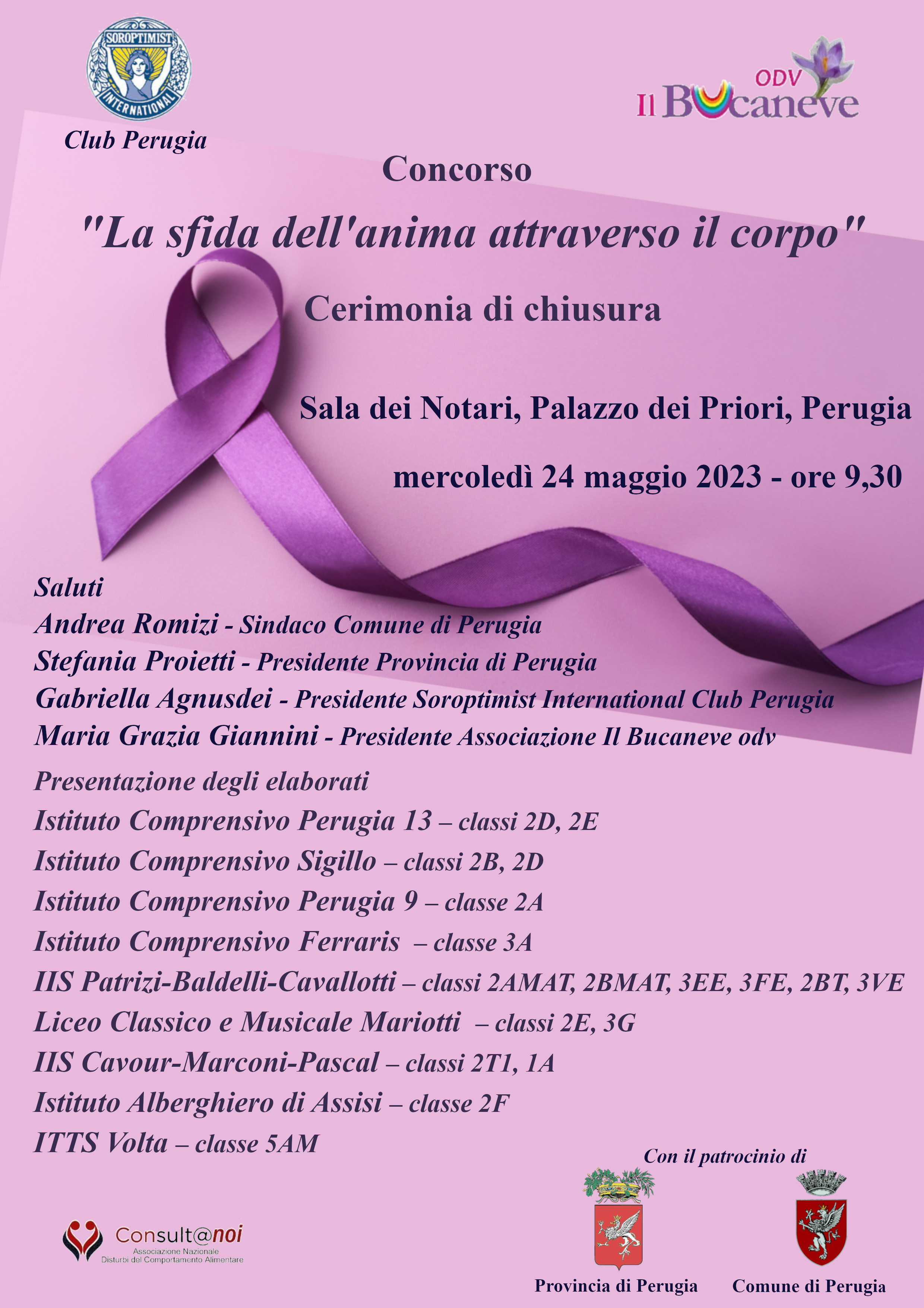 immagine locandina invito alla cerimonia finale del Concorso “La sfida dell’anima attraverso il corpo” 