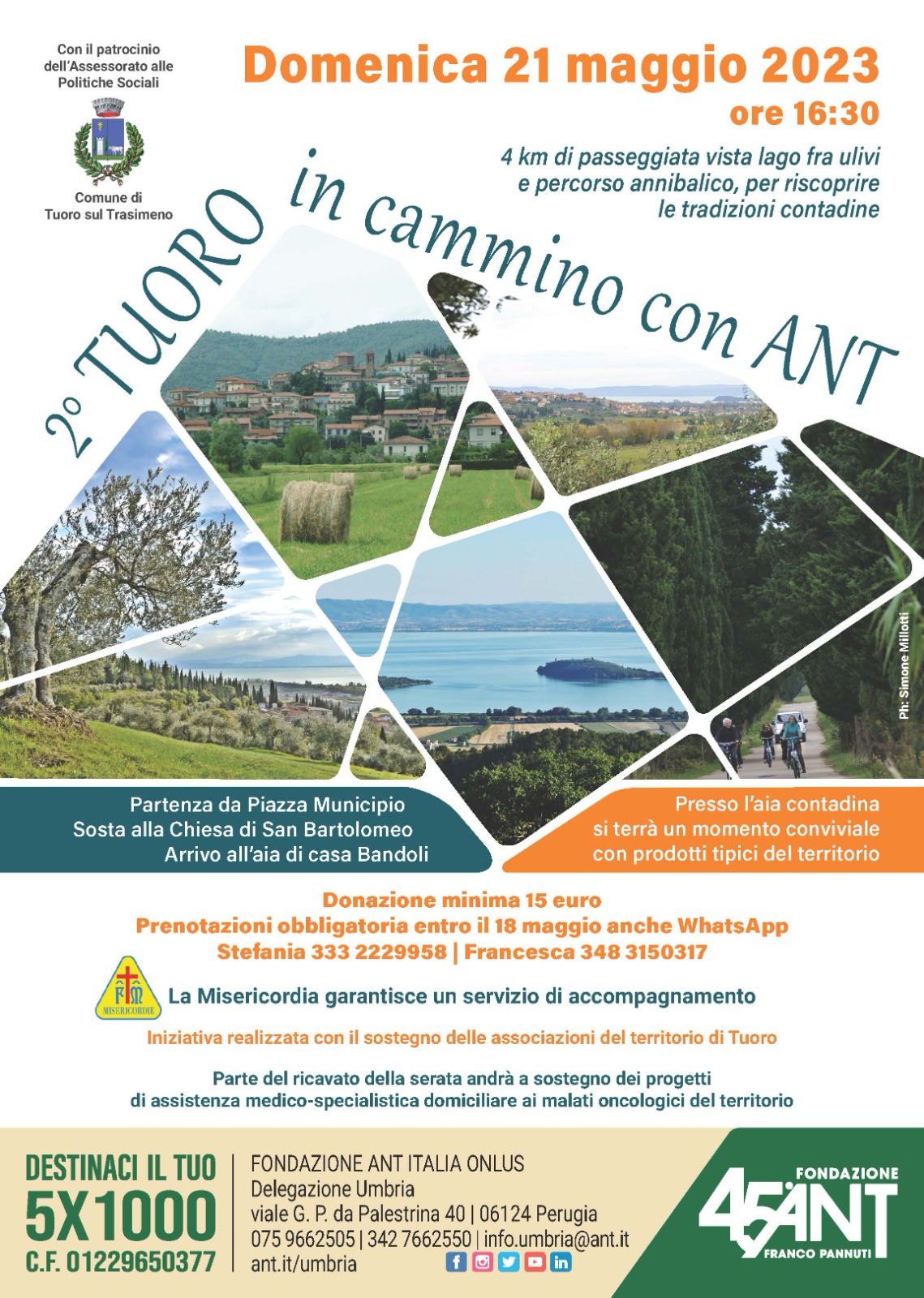 Immagine locandina iniziativa Tuoro in Cammino con ANT