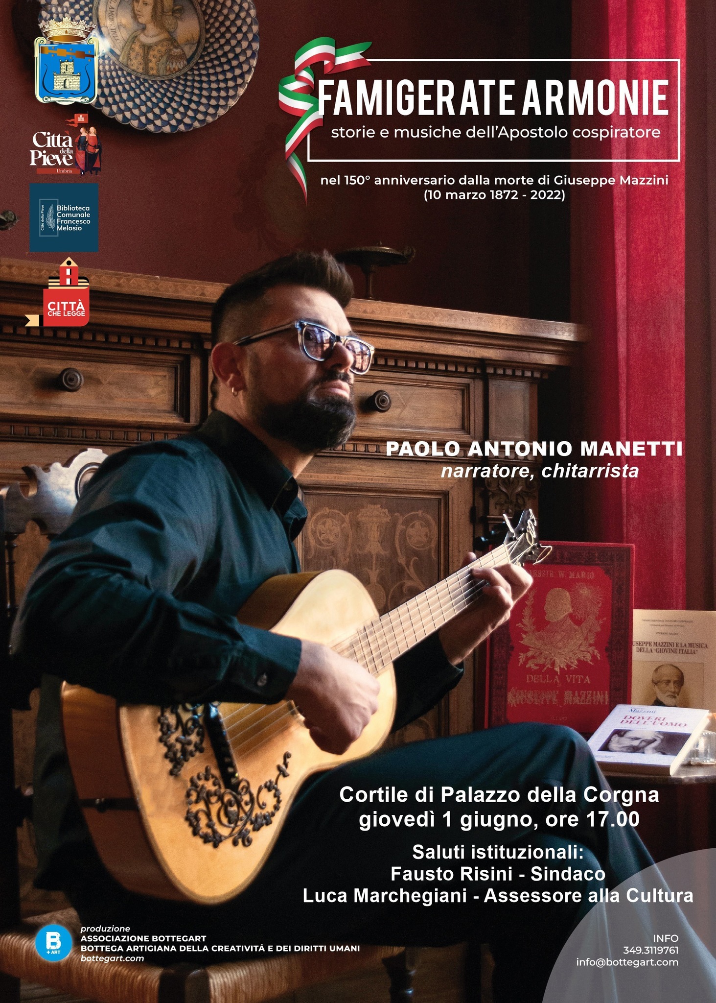 Città della Pieve – “Incontri in Biblioteca”, arriva il narratore Paolo Antonio Manetti con “Famigerate armonie”