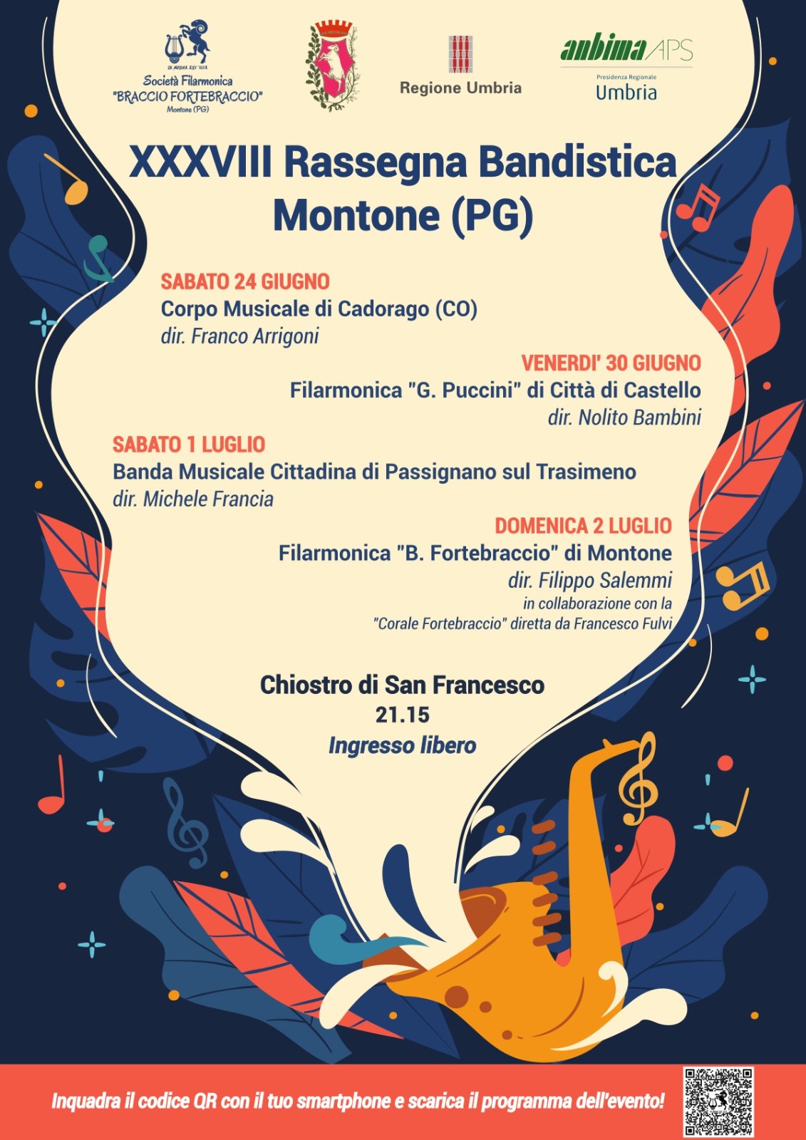 locandina Rassegna delle bande musicali a Montone