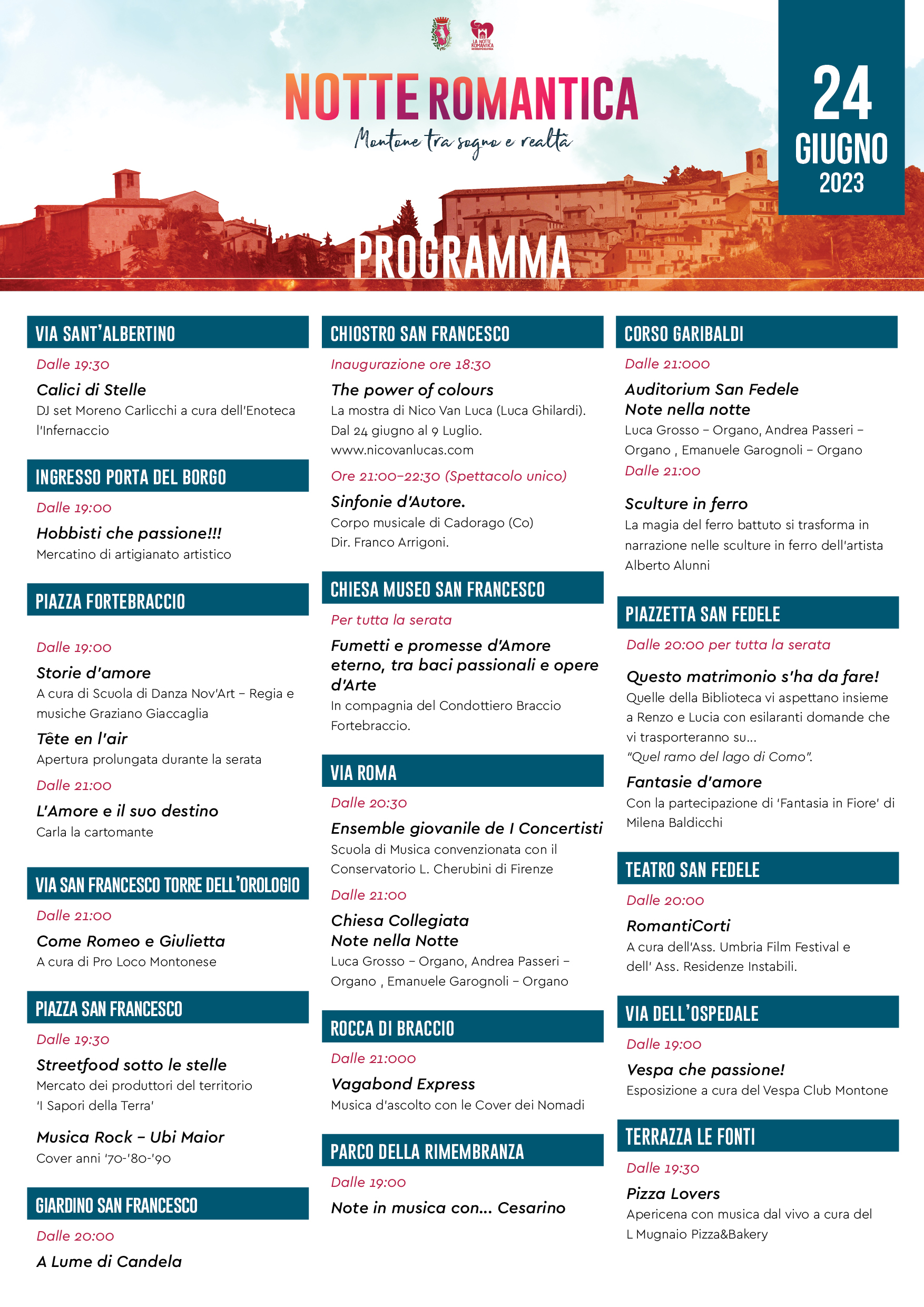 programma  “Notte Romantica” a Montone
