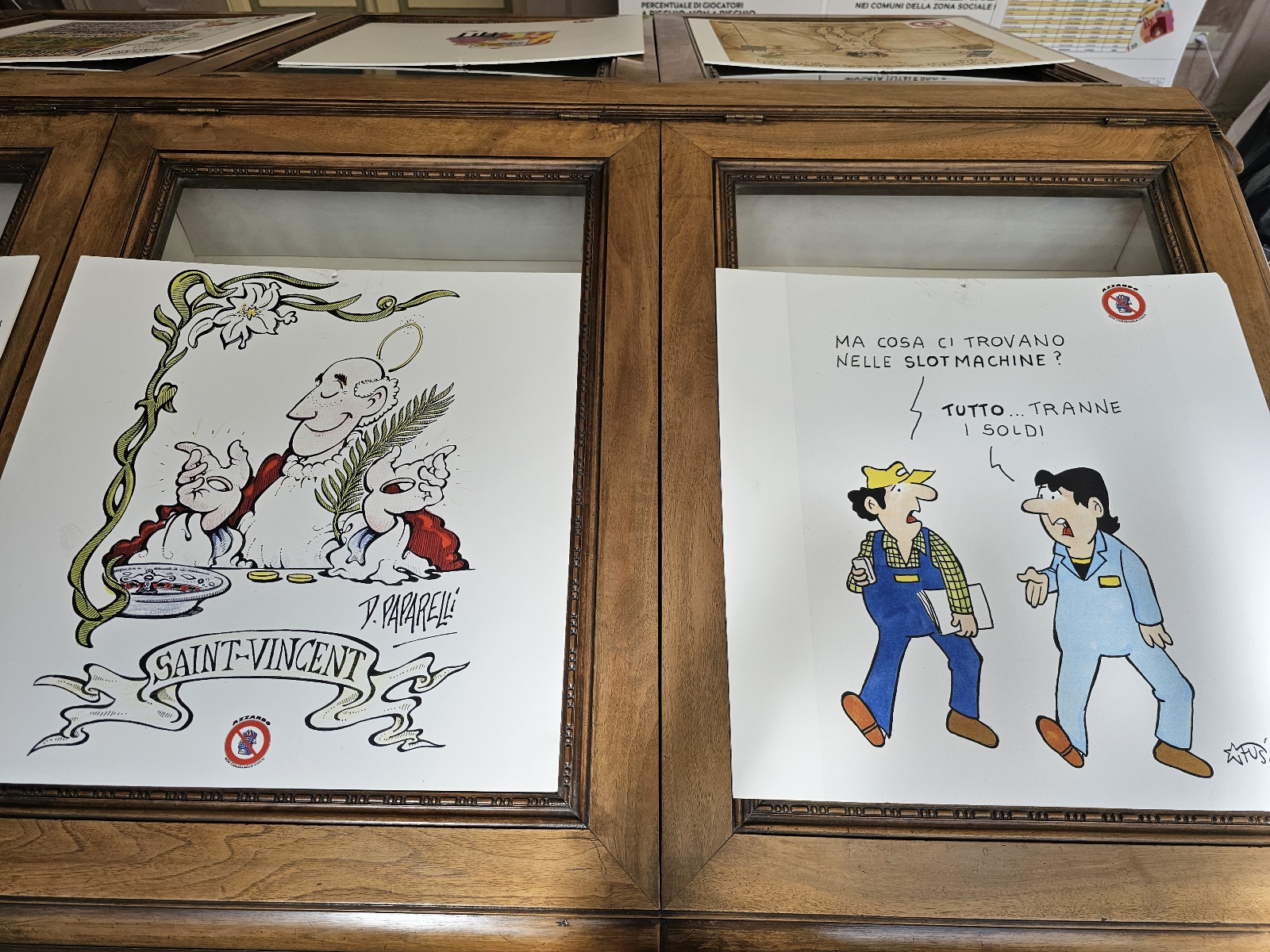 immagine della mostra allestita nella Galleria del Palazzo della Provincia di Perugia