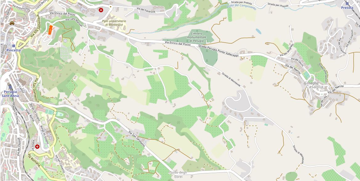 Mappa Parco Santa Margherita (fonte. openstreetmap.org)