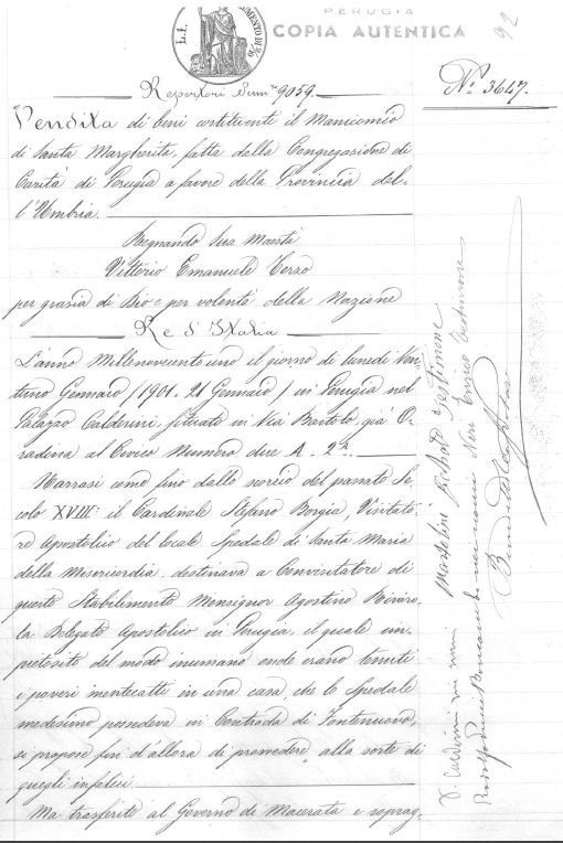 Atto d’acquisto N. 3647 del 21 gennaio 1901
