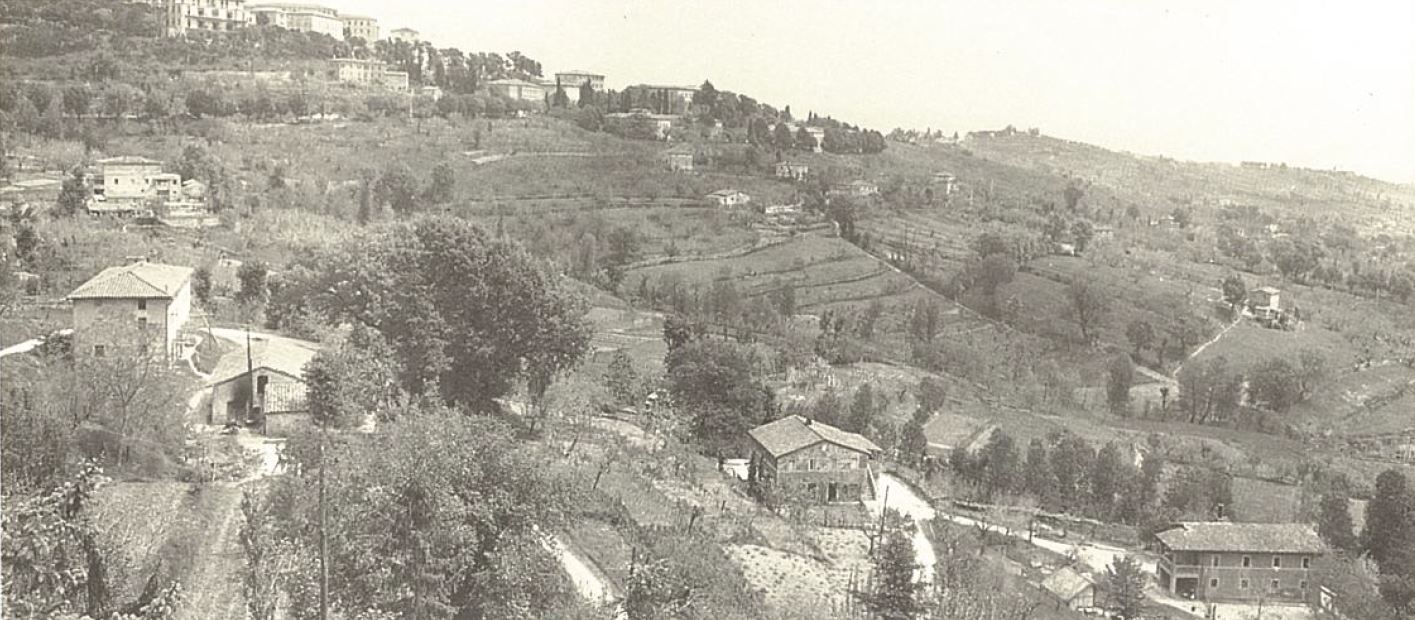 Panoramica dei reparti femminili e delle case coloniche, 1950 ca.