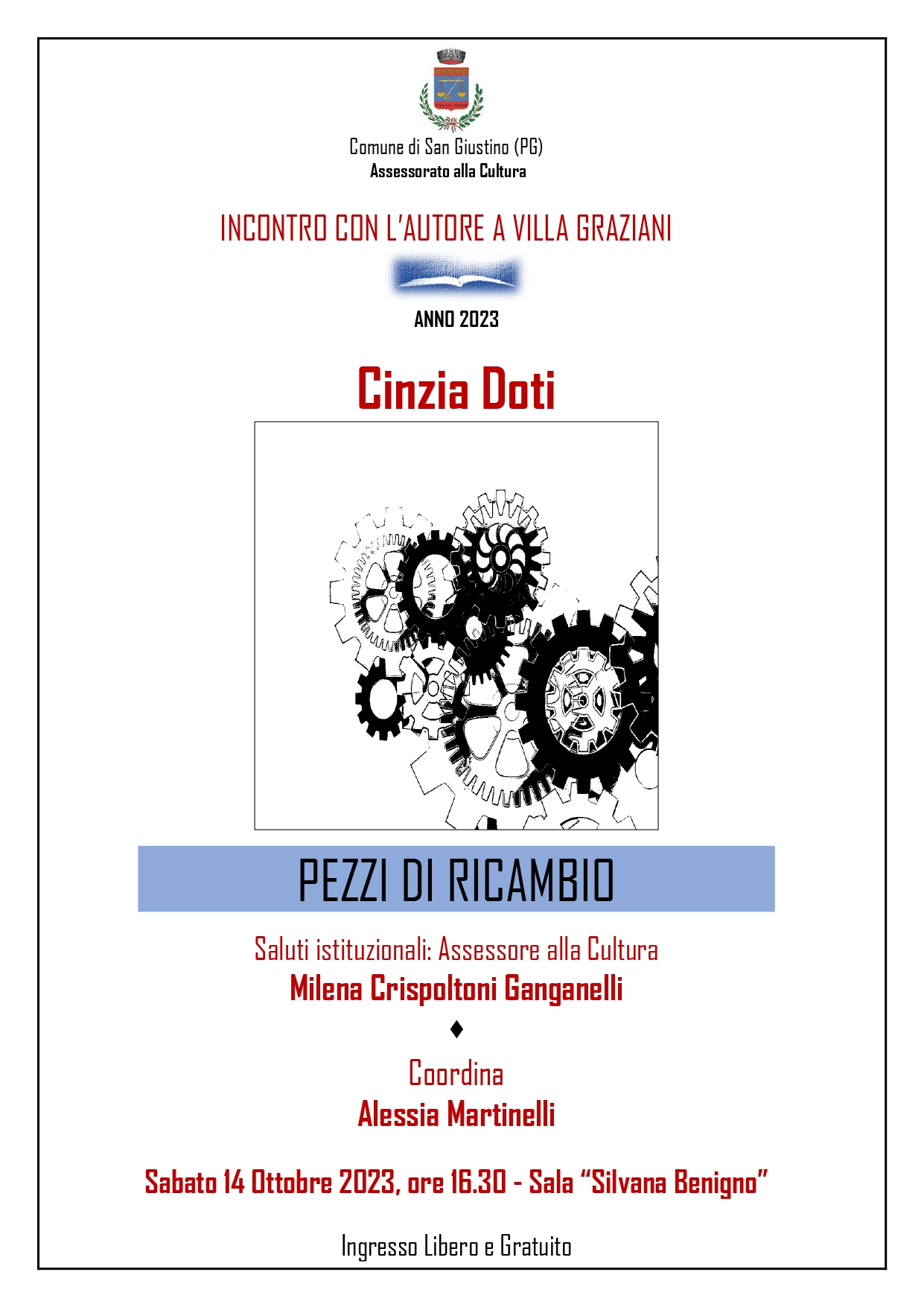 immagine della locandina di presentazione del romanzo di Cinzia Doti