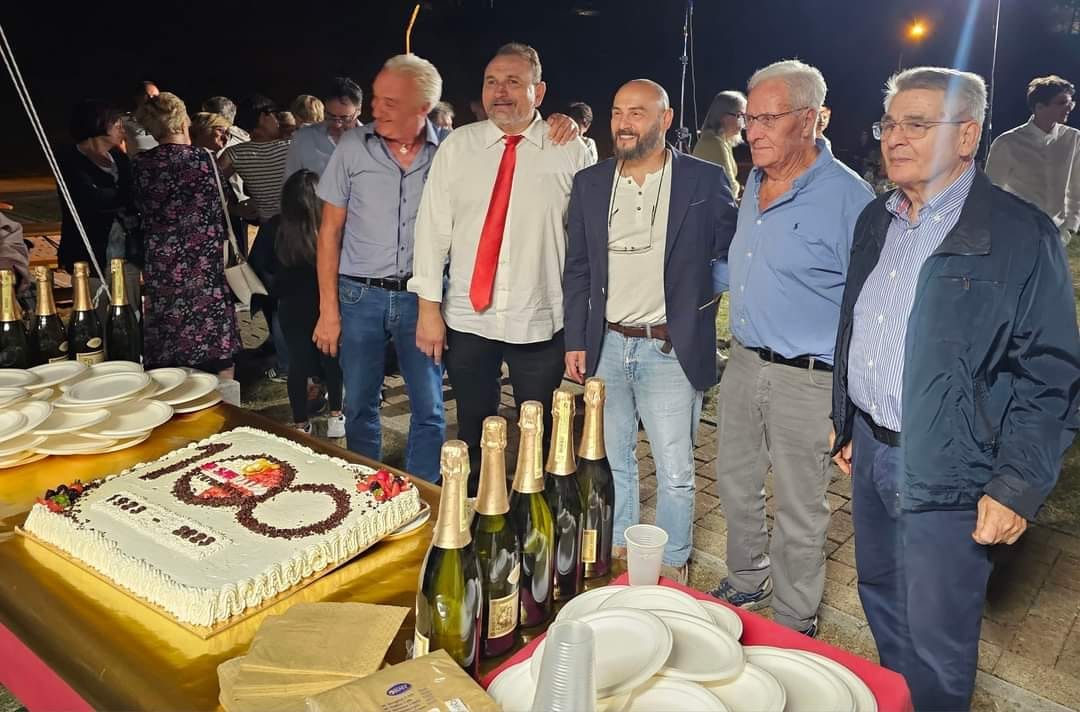Un momento dei festeggiamenti al Museo paleontologico
