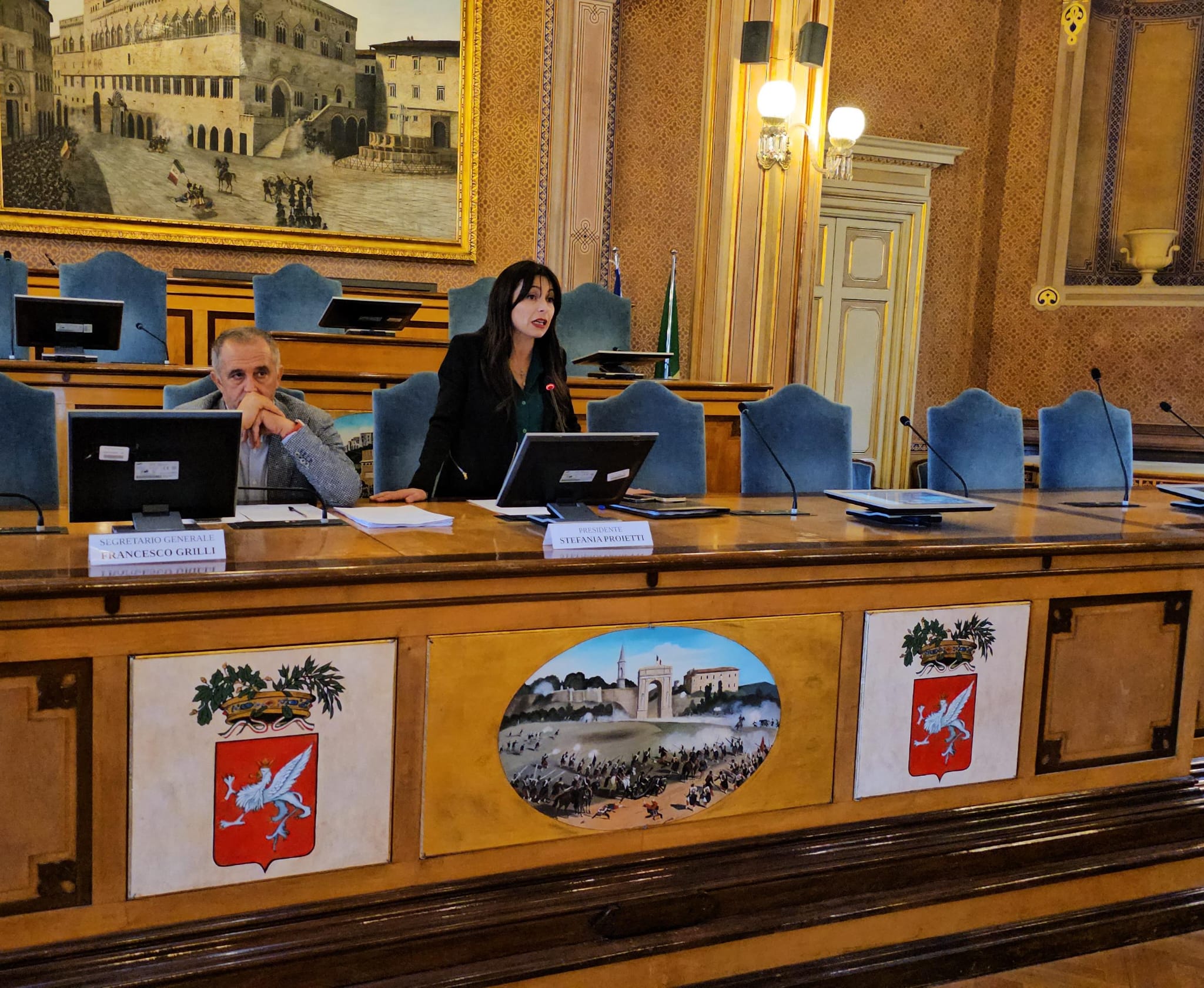 immagine consiglio provinciale, presidente Stefania Proietti