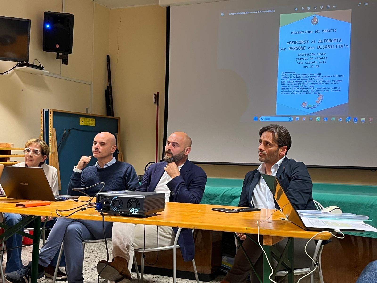 Un momento della presentazione del progetto “Percorsi di autonomia per persone con disabilità”