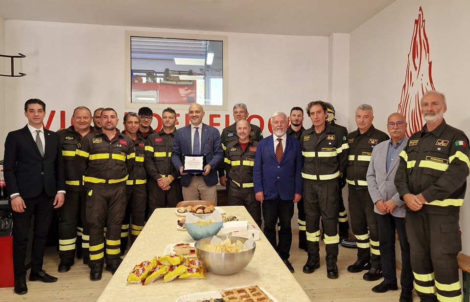 Vigili del Fuoco, visita del sottosegretario Prisco e dei vertici del Corpo al distaccamento volontario