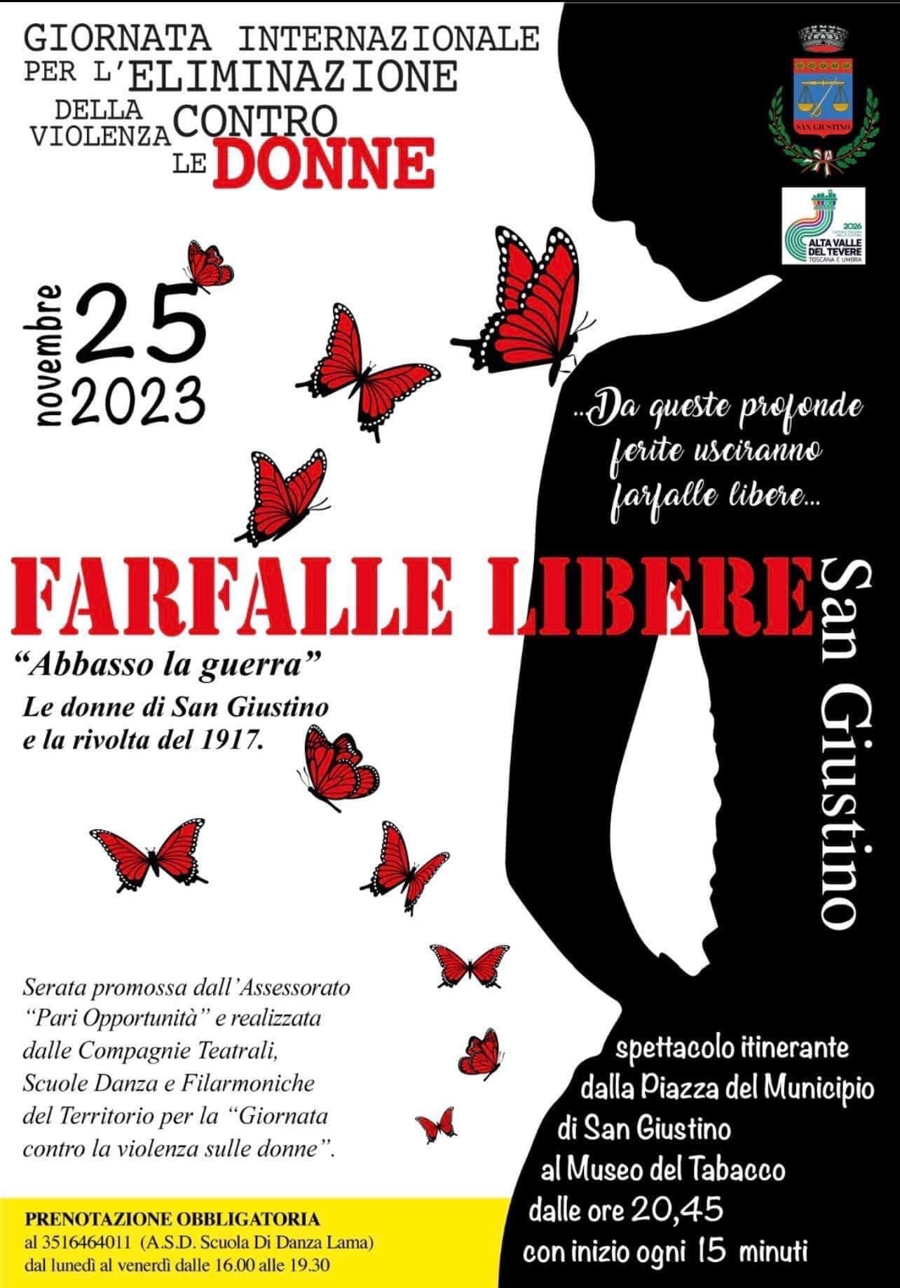 25 novembre – A San Giustino torna “Farfalle Libere”