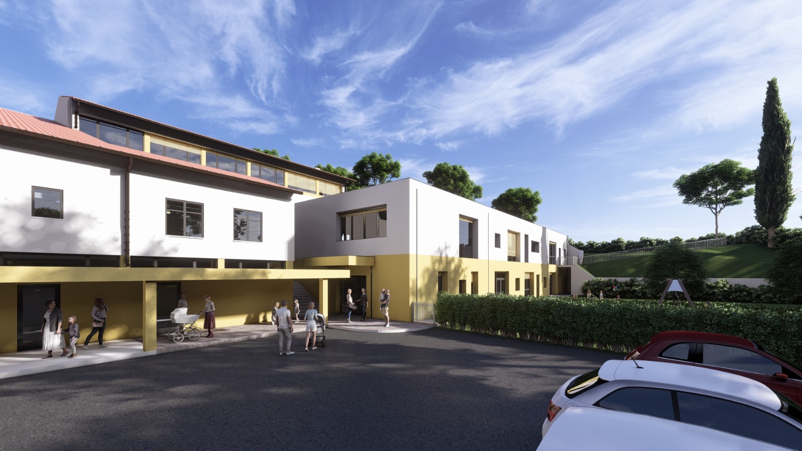 immagine del nuovo plesso per l’infanzia a Montone