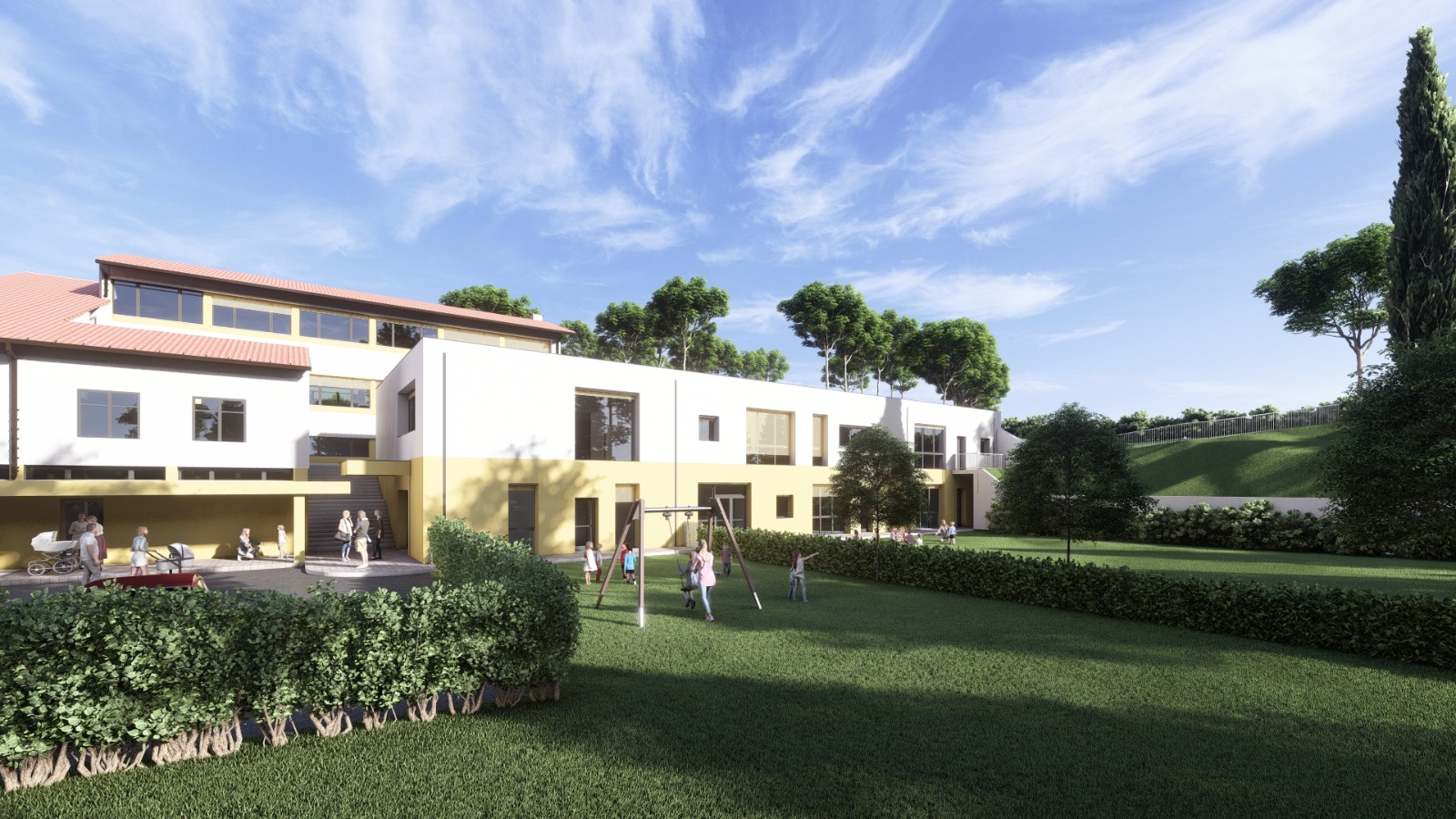 immagine del nuovo plesso per l’infanzia a Montone