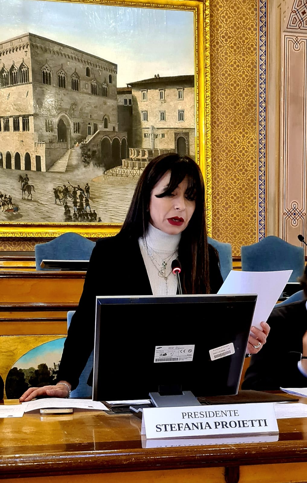 Presidente Provincia Stefania Proietti in Consiglio 