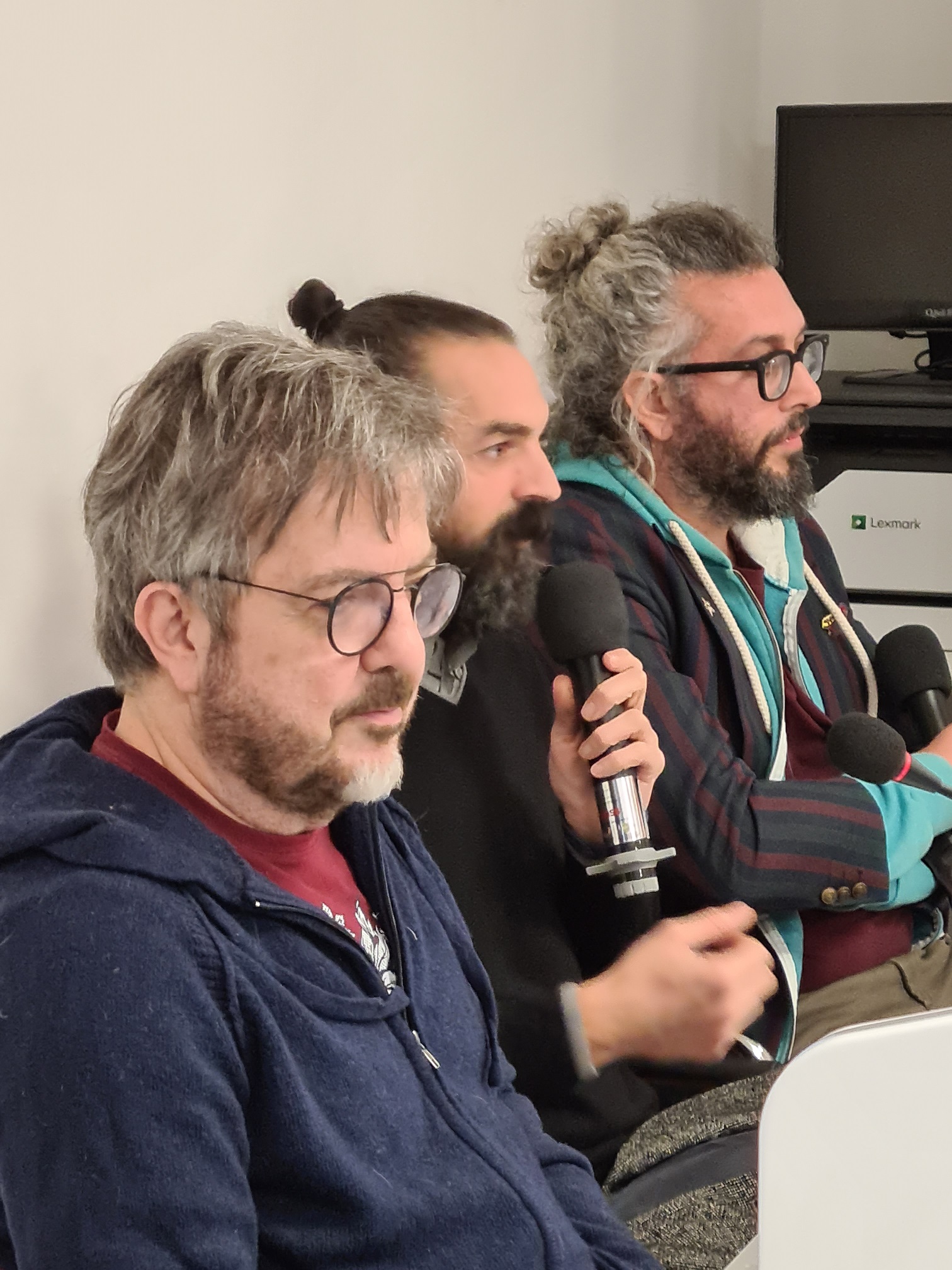 Da sinistra Rocco Tanica, Michele Bellucci e Ermes Maiolica