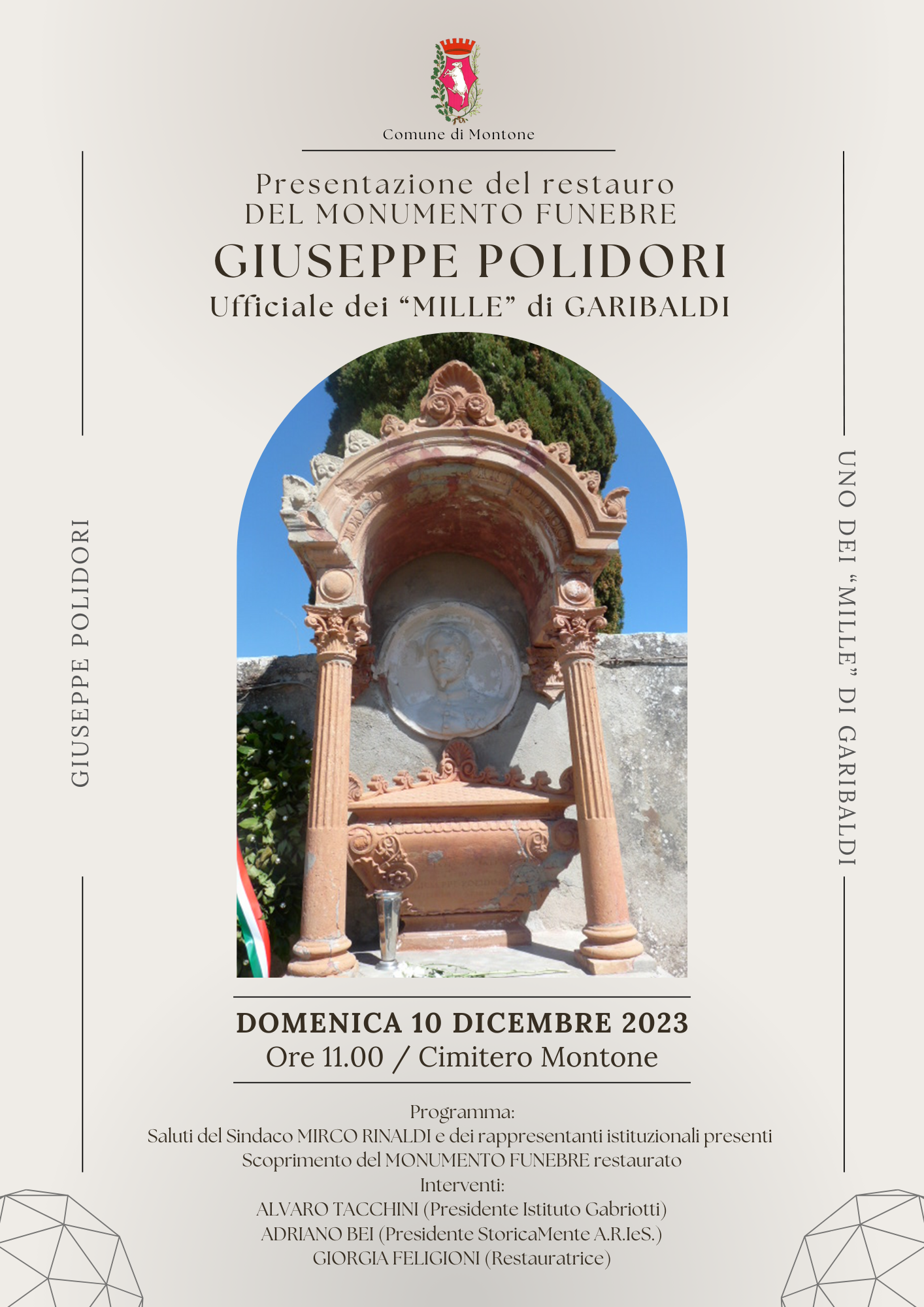 Montone – Presentazione del restauro del monumento funebre Giuseppe Polidori