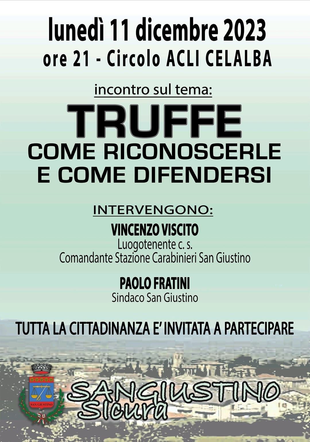 immagine locandina dell'incontro “Come difendersi dalle truffe
