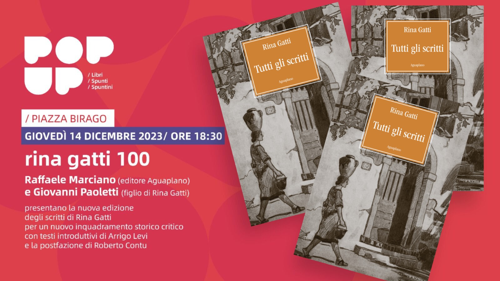 immagine locandina presentazione del volume “Tutti gli scritti di Rina Gatti”