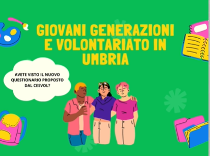 immagine locandina della ricerca “Giovani generazioni e volontariato in Umbria”