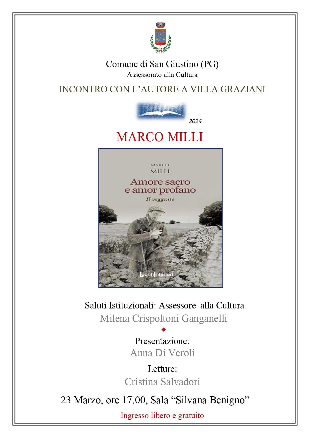 Immagine locandina iniziativa “Incontro con l’Autore”, presentazione del romanzo “Amore sacro e amor profano” 