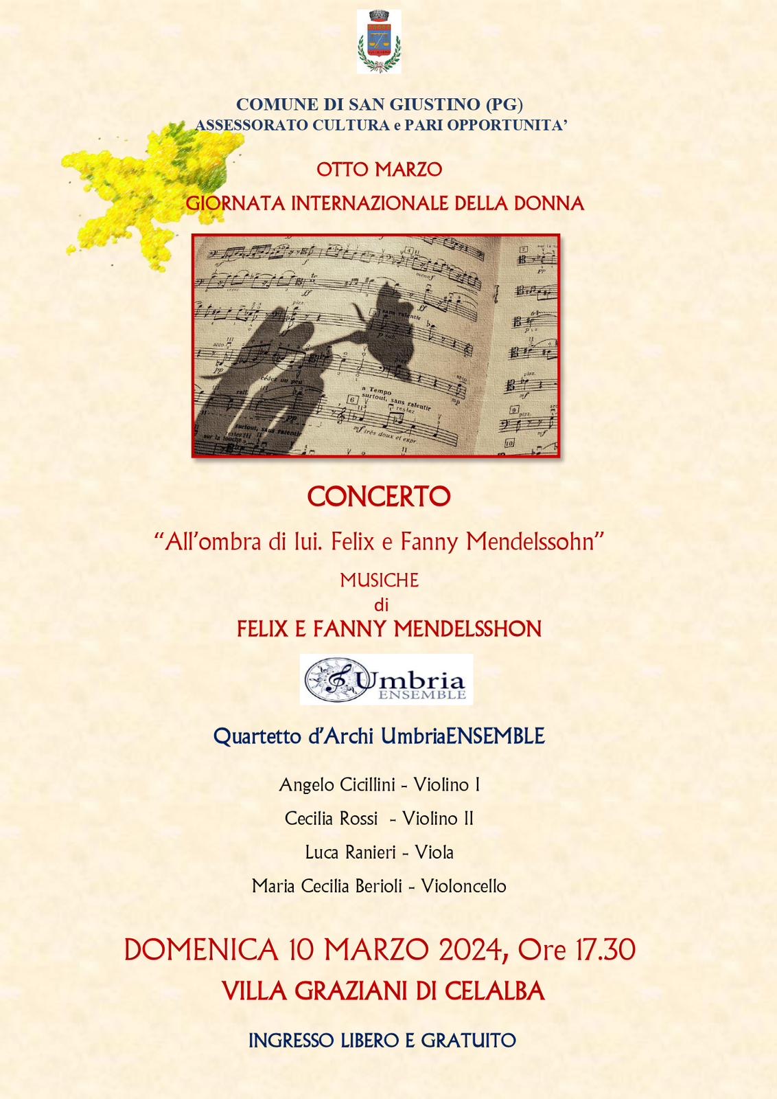 immagine locandina evento del Comune di San Giustino in occasione dell'8 marzo 