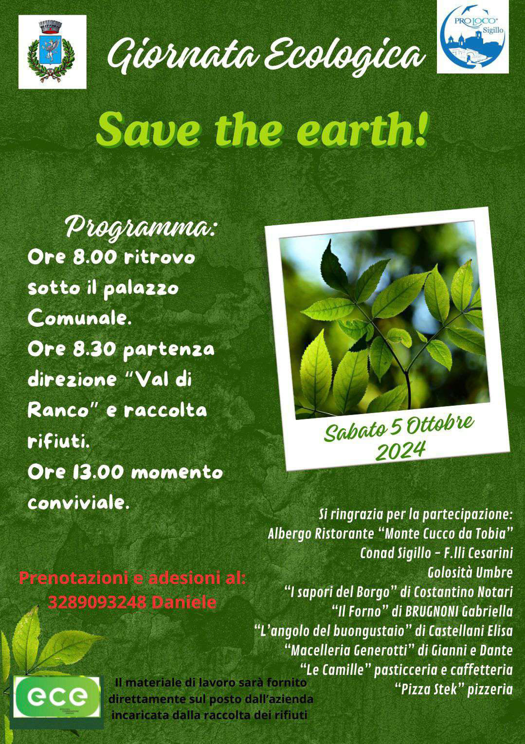 Locandina della “Giornata Ecologica” a Sigillo