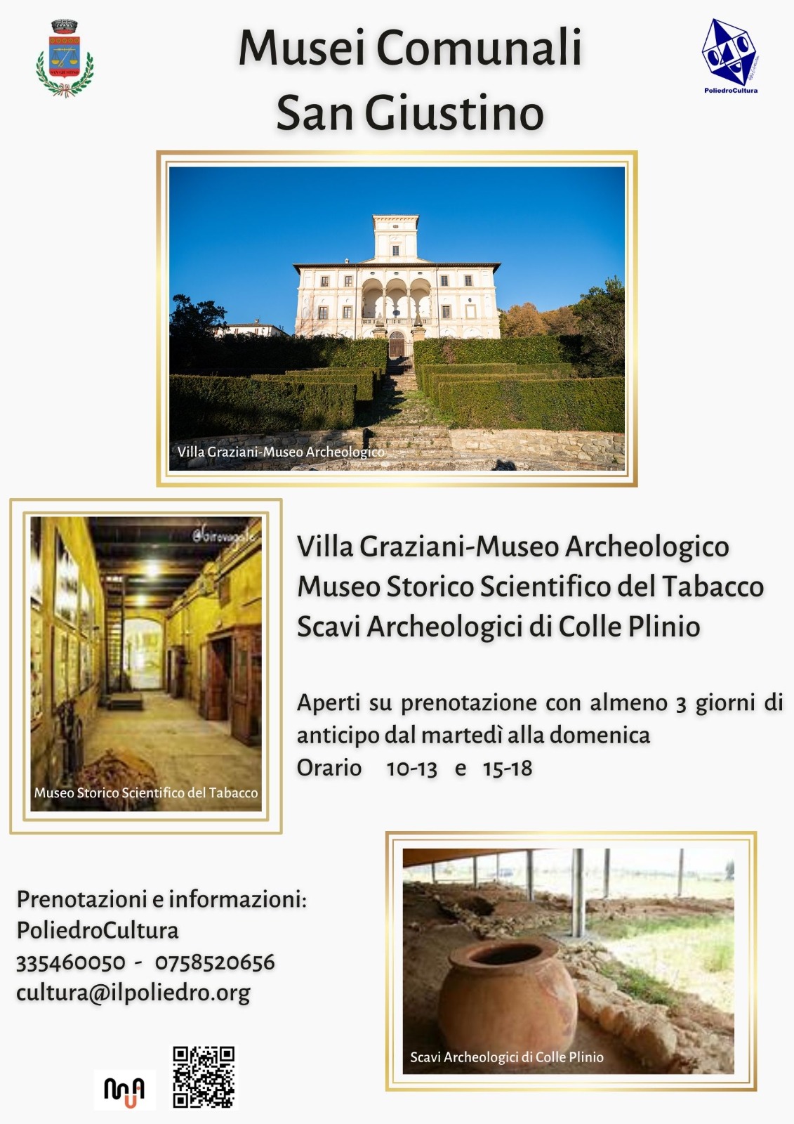 locandina visite ai musei comunali di San Giustino
