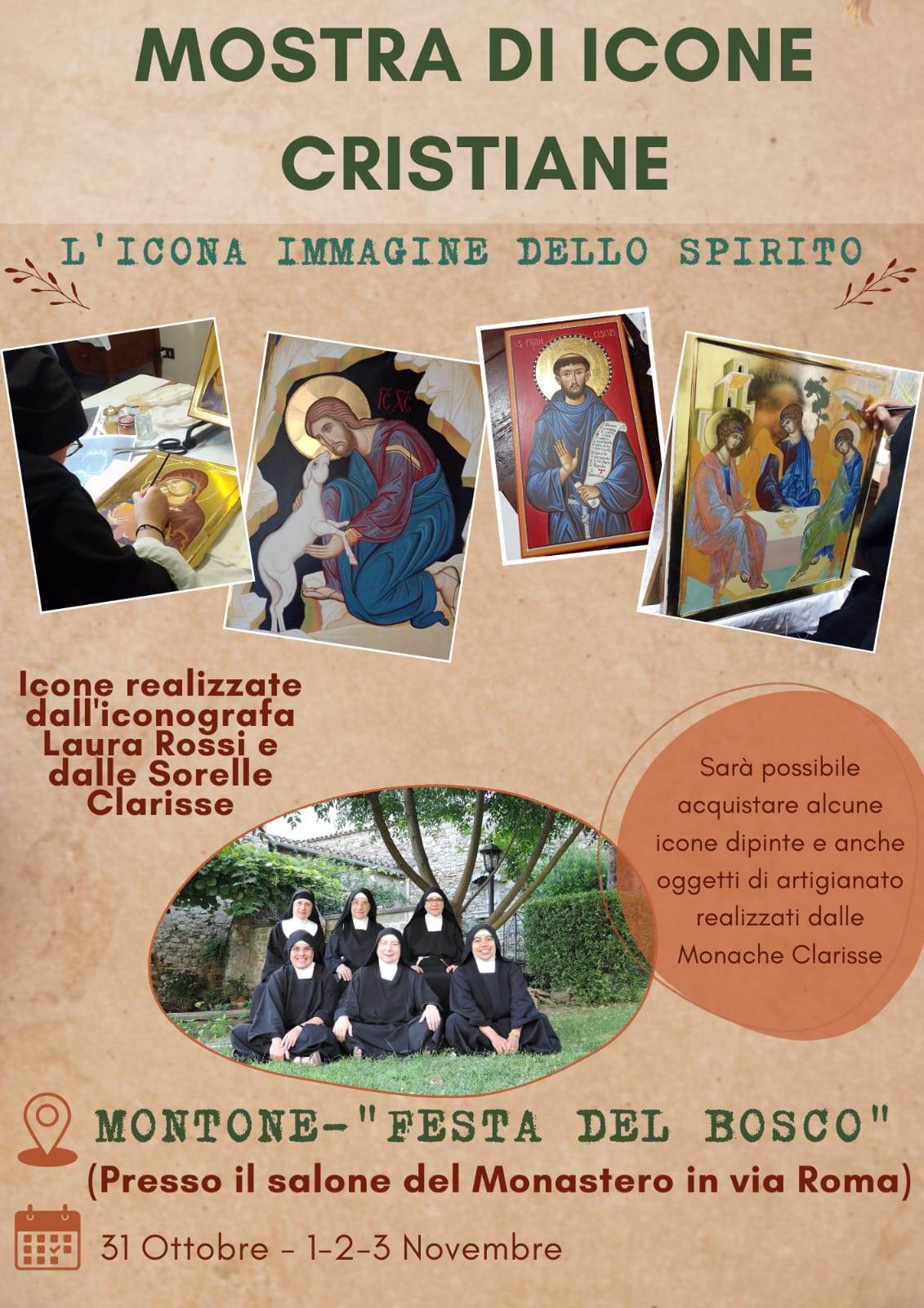 locandina mostra icone cristiane alla Festa del Bosco