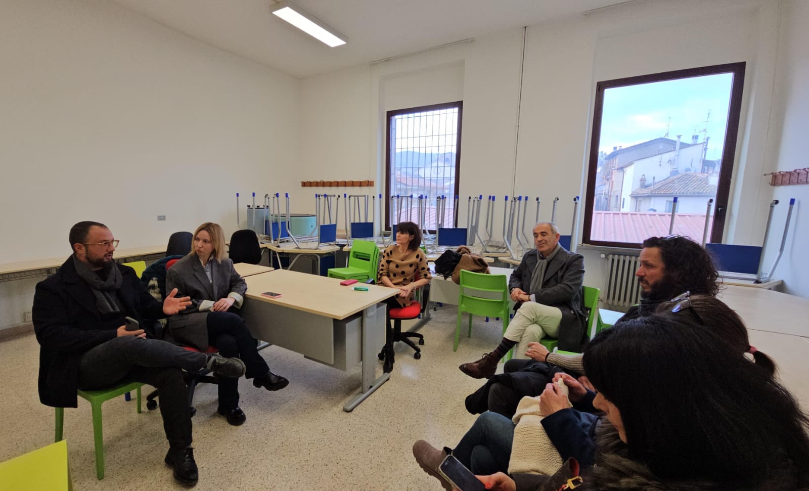 immagine del sopralluogo al cantiere del Liceo “Plinio il Giovane” di Città di Castello
