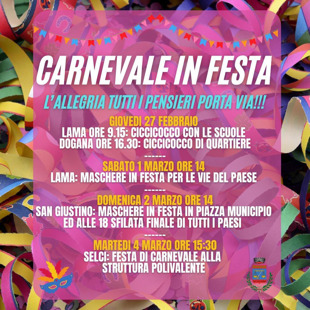 Immagine della locandina del Carnevale a San Giustino