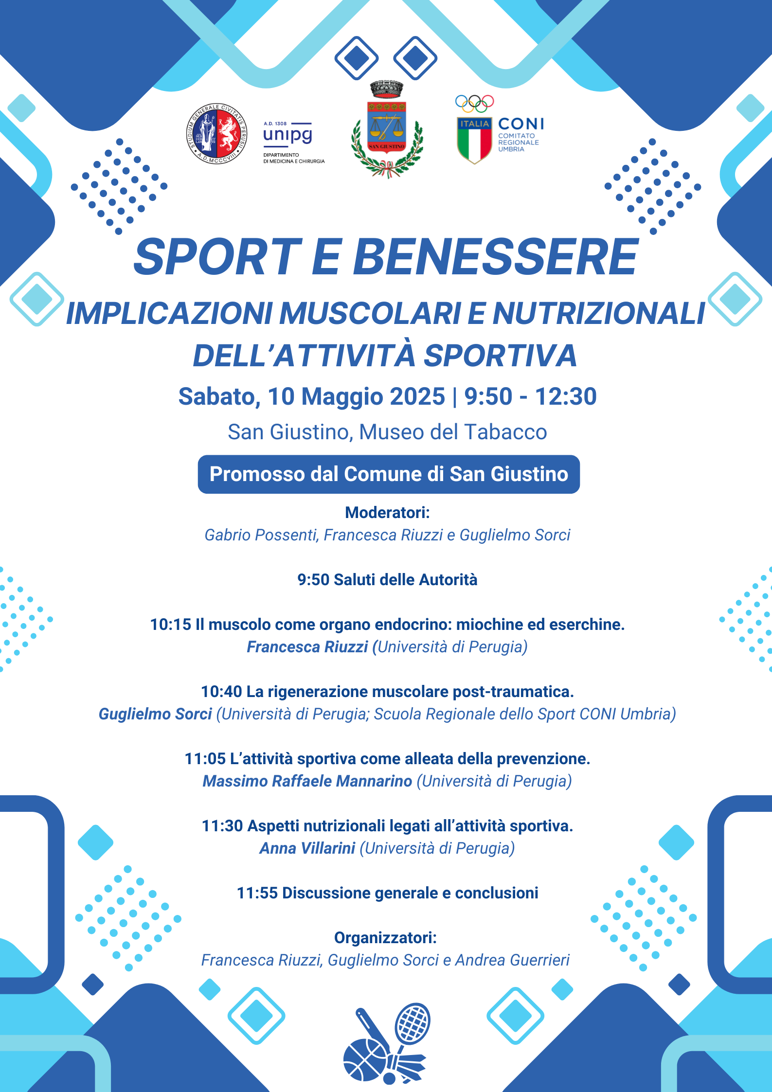 Sport e Benessere: a San Giustino il convegno con i ricercatori dell'Università degli Studi di Perugia sugli effetti preventivi dell'attività fisica