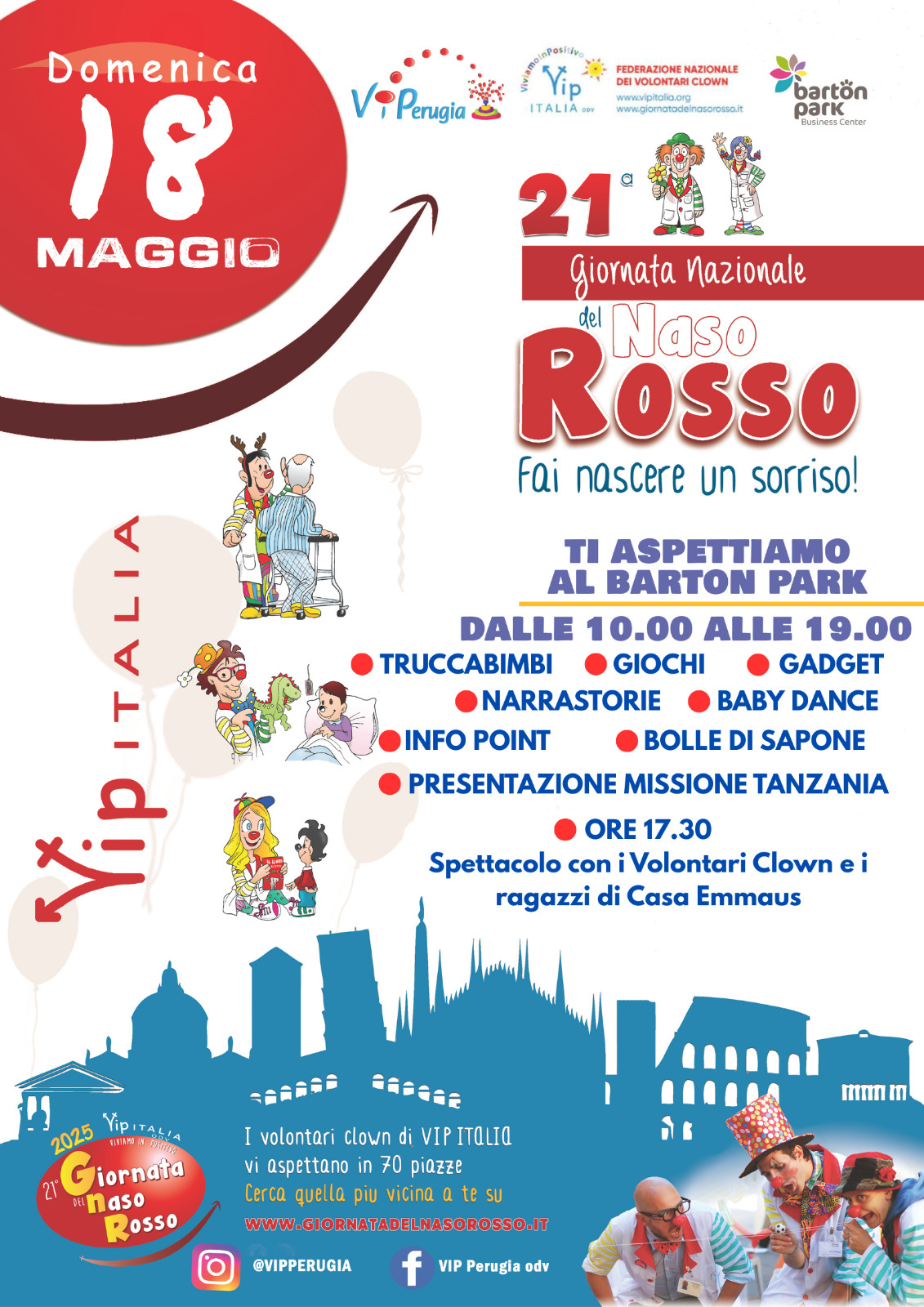 Giornata del Naso Rosso – Torna la grande festa dei  Volontari Clown di VIP Perugia