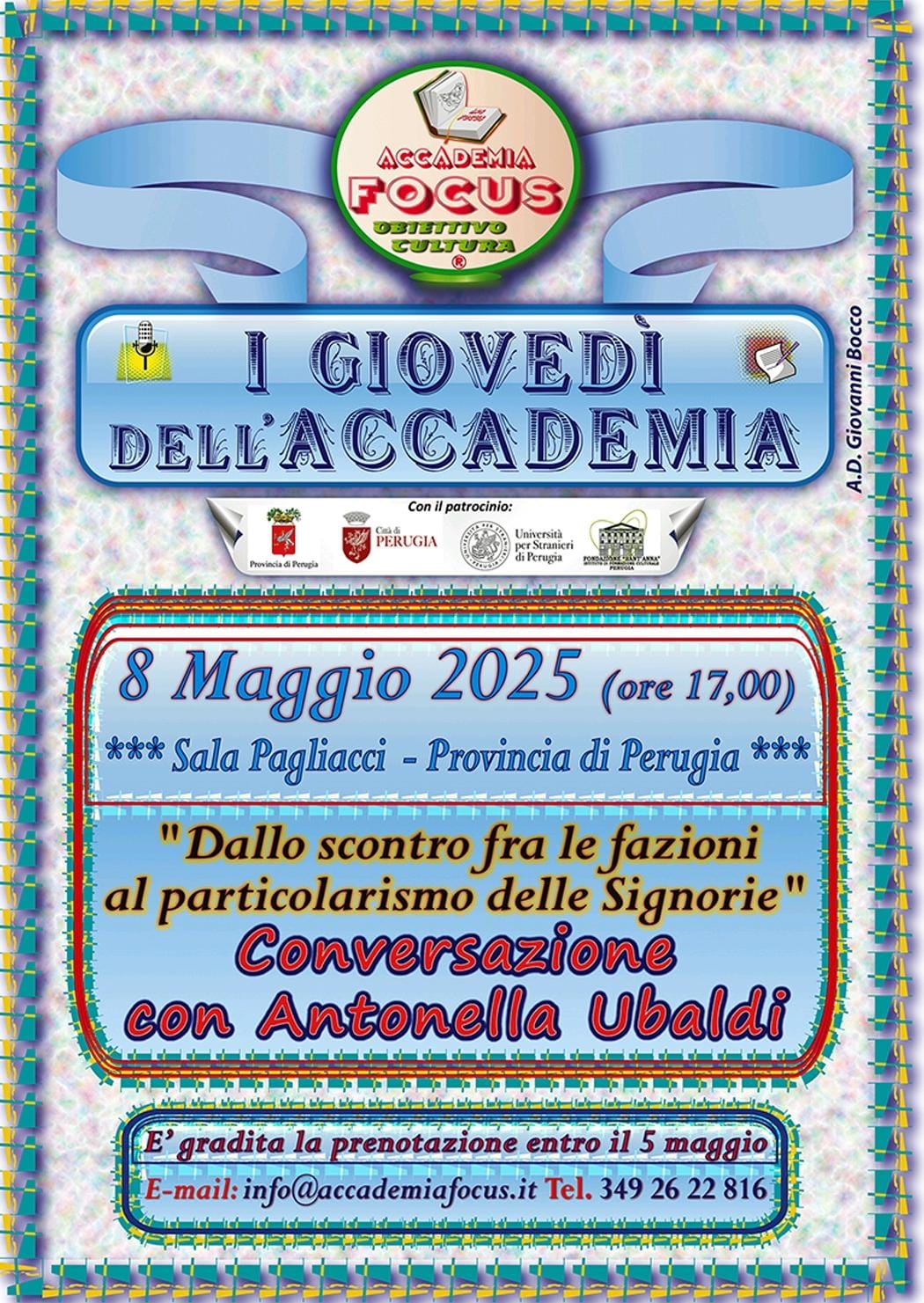 Locandina “I giovedì dell’Accademia Focus” 