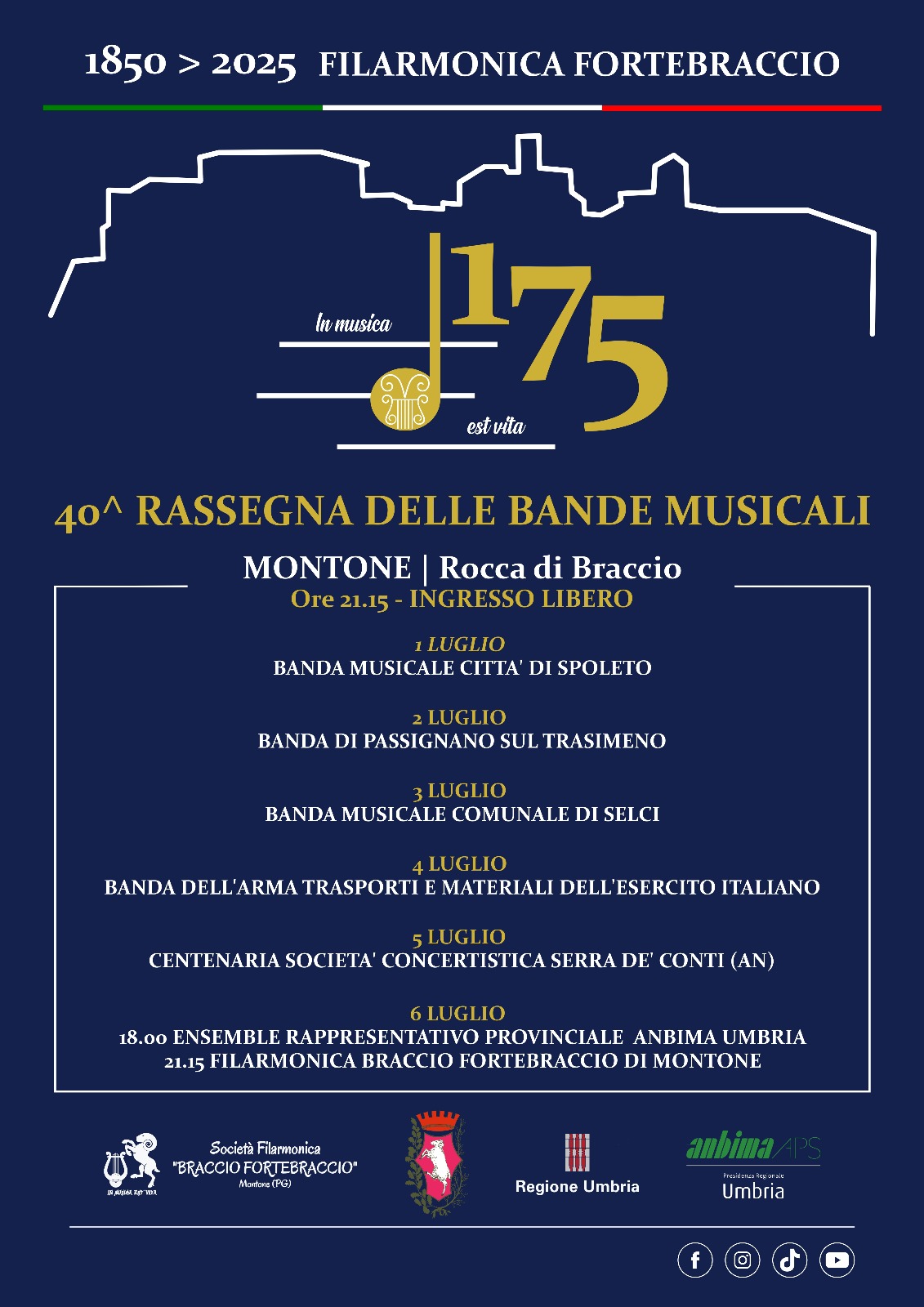 Montone celebra 175 anni di musica e si prepara per la 40esima Rassegna delle Bande Musicali
