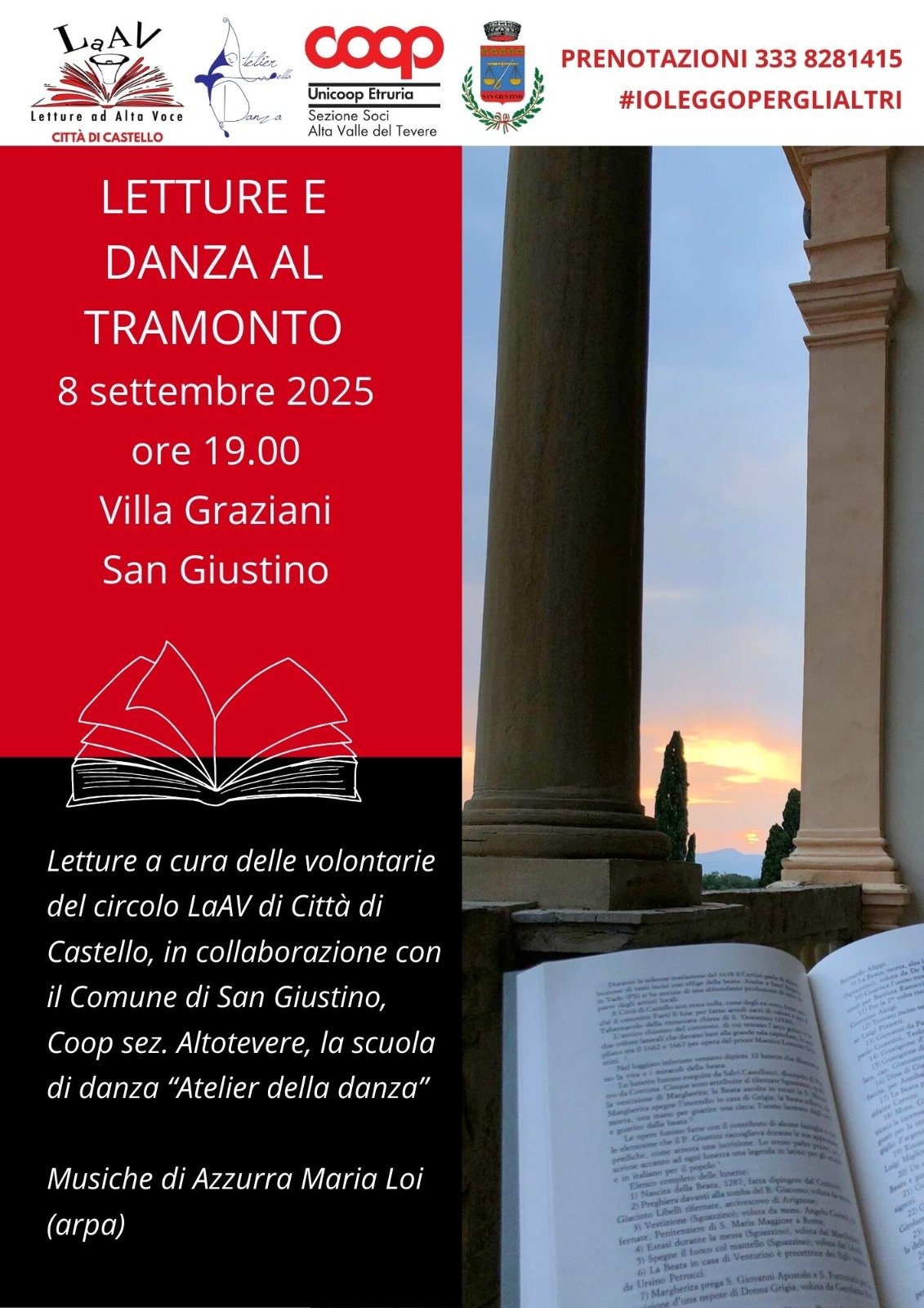 San Giustino – Letture e danza al tramonto a Villa Graziani