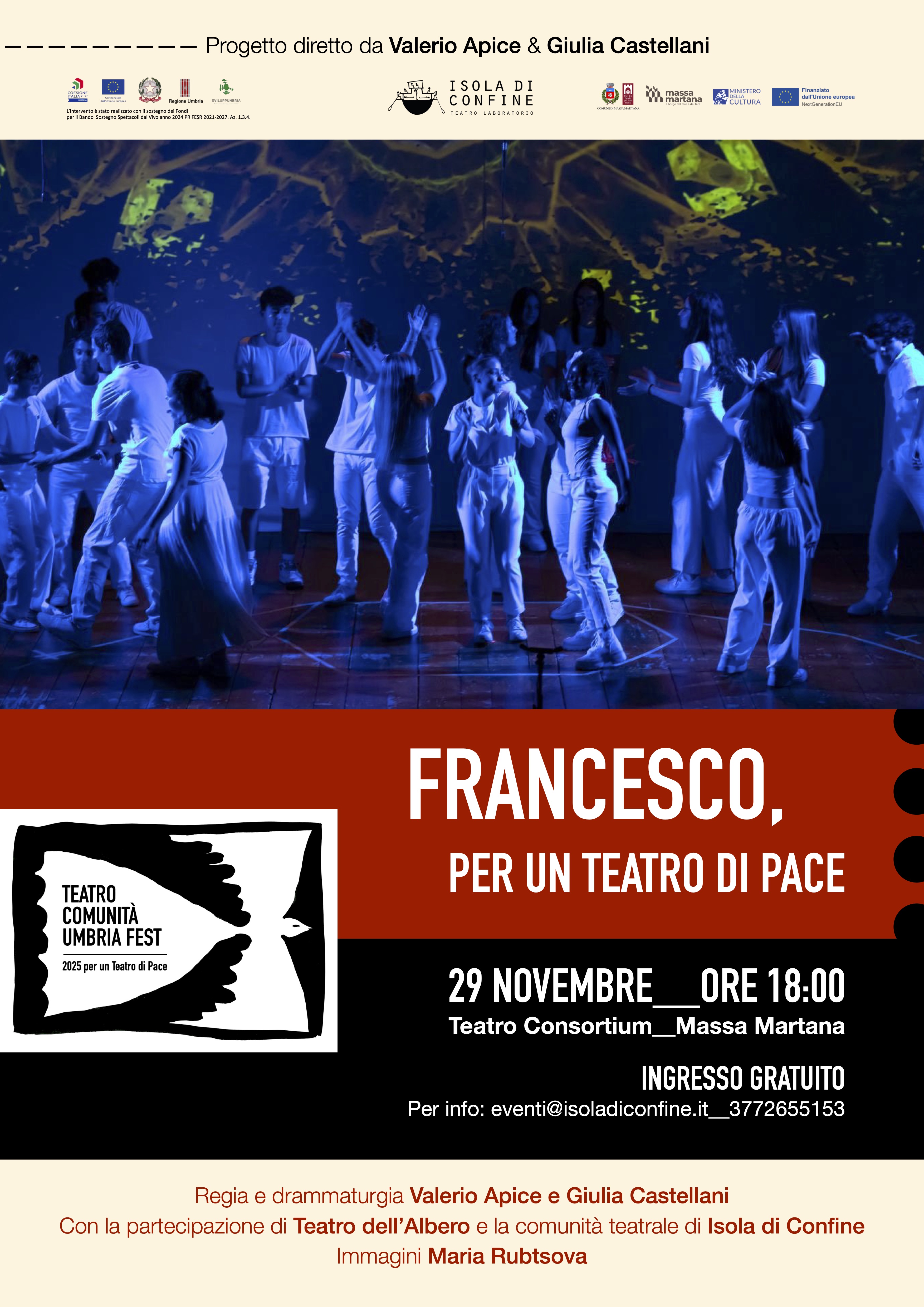 Massa Martana - Dal 10 novembre il laboratorio di teatro di comunità