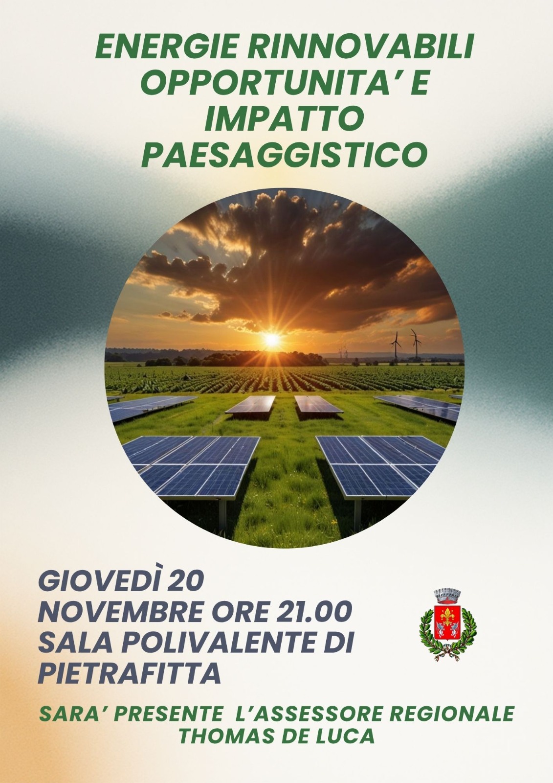 Energie rinnovabili – Incontro pubblico a Piegaro su opportunità e impatto paesaggistico