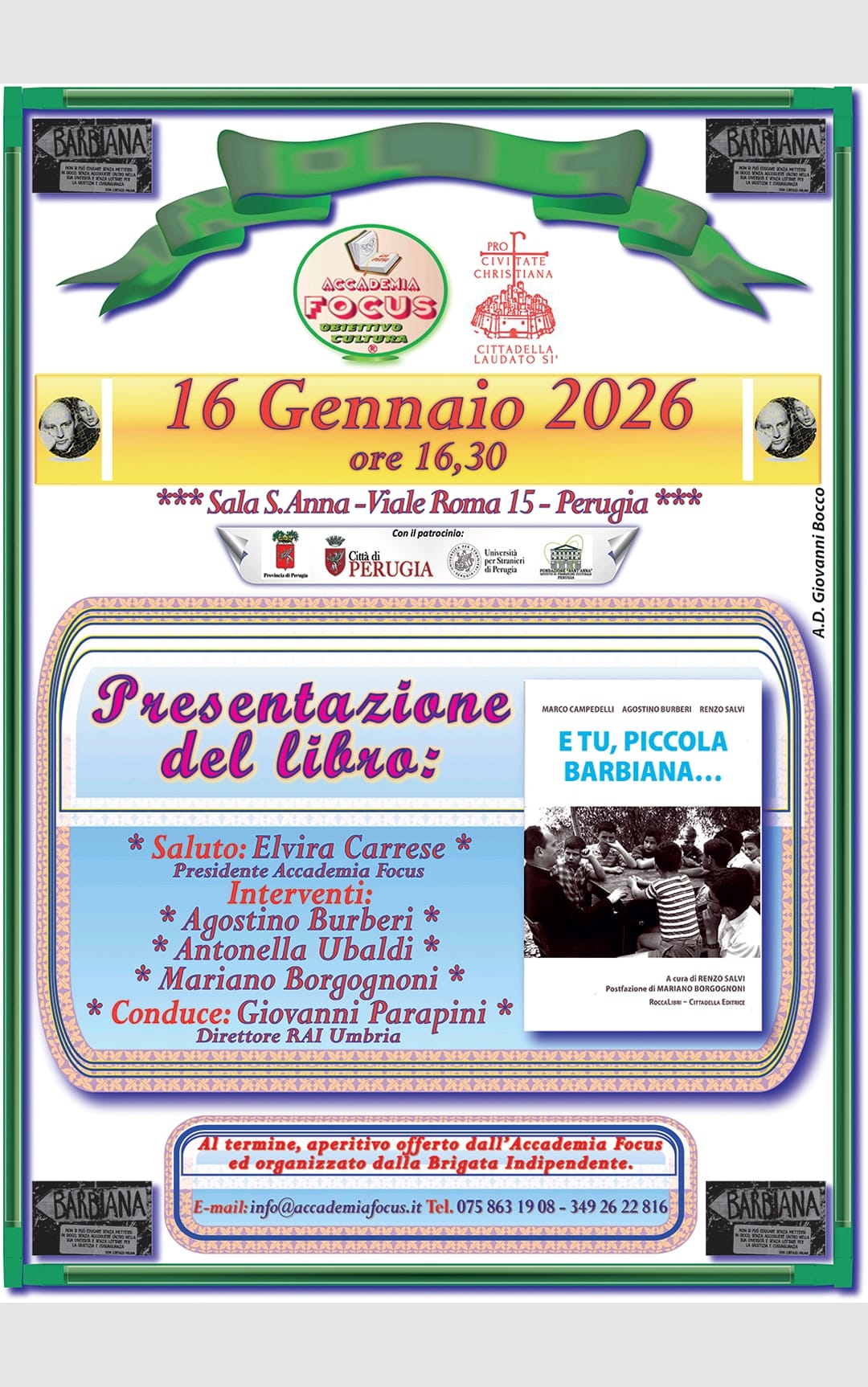 Locandina evento 16 gennaio